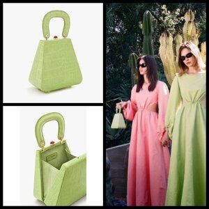 💕STAUD💕 Kenny Bag Pistachio Crocodile Embossed
